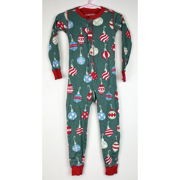 Hatley Little Blue House Christmas Deck The Halls Green Pajamas Size 2, Size 2T - Picture 1 of 5